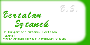 bertalan sztanek business card